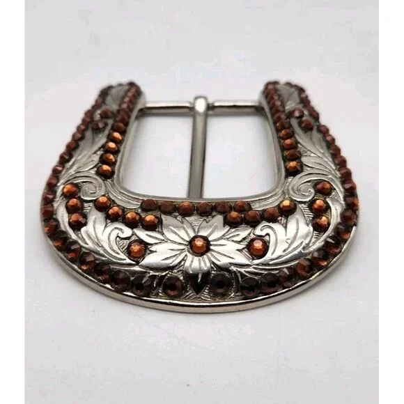 Western BB Simon Ornate Amethyst Accented Belt Buckle For 1.5" Belt Width. - Picture 1 of 4